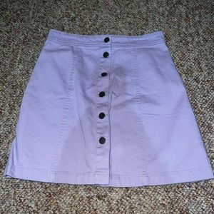 Iris purple size small denim jean skirt with silver buttons